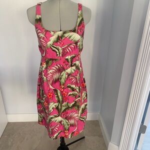 Tommy Bahama Hibiscus Palm Frond  Pink Tank Dress 100% Cotton XXS